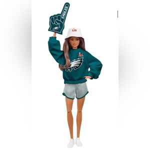 Barbie Signature x NFL Super Bowl LIX Eagles Super Fan Championship Doll, NWT 🦅